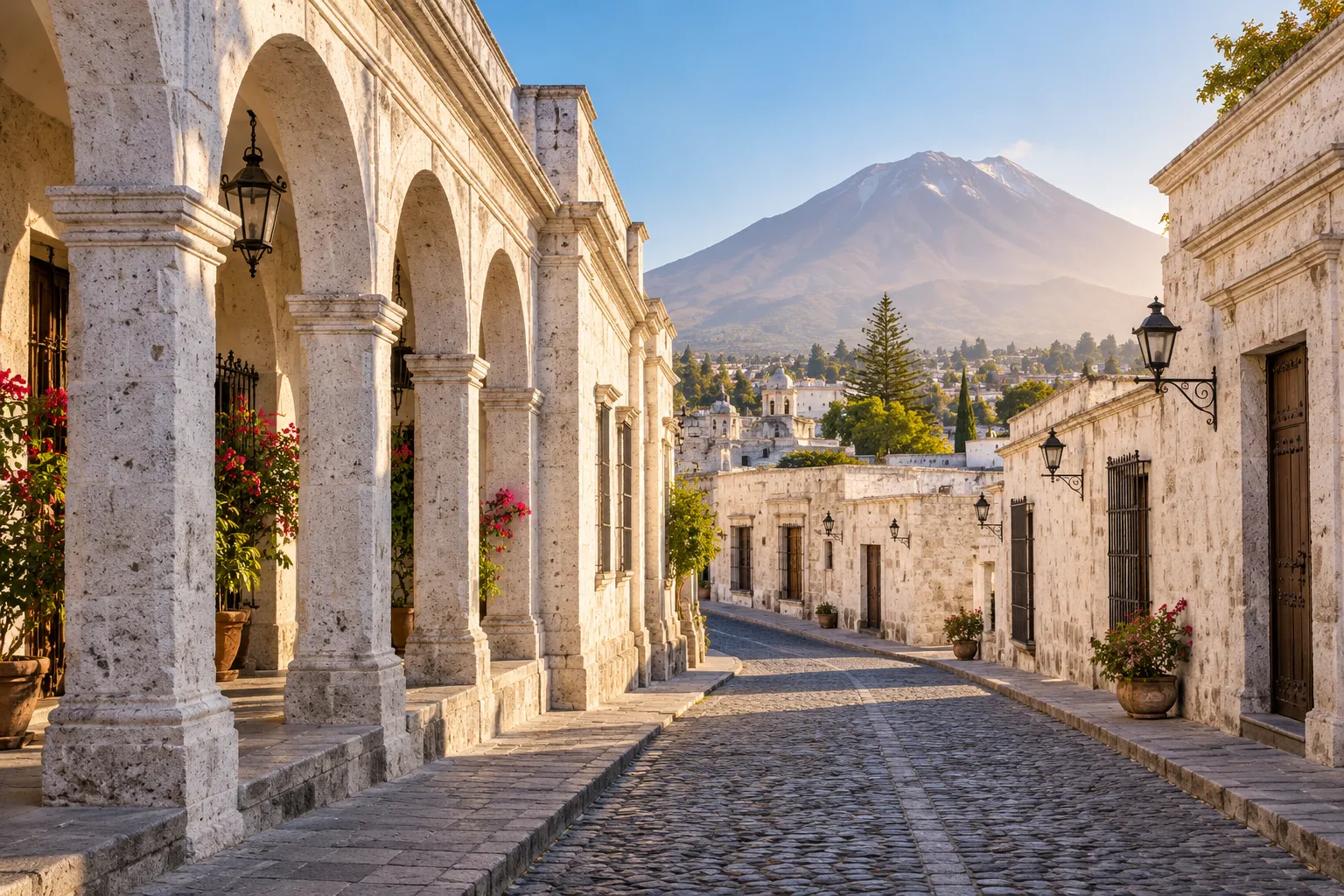 Imagen editorial ilustrativa de arquitectura de sillar en Arequipa
