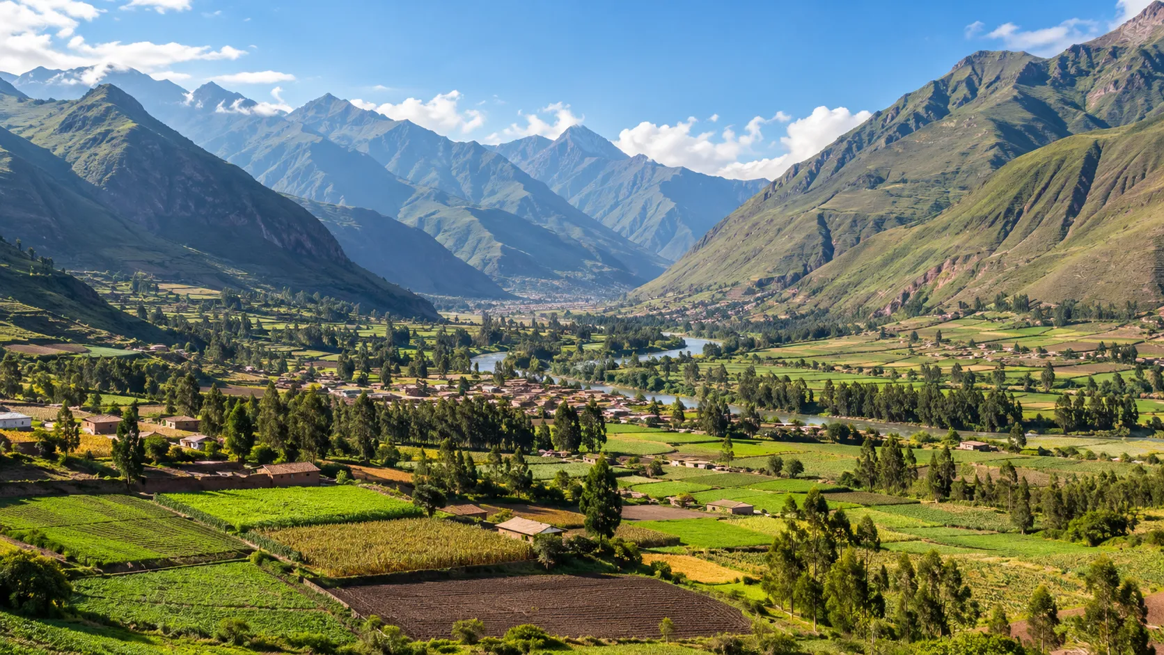 Imagen editorial ilustrativa de un paisaje del Valle Sagrado